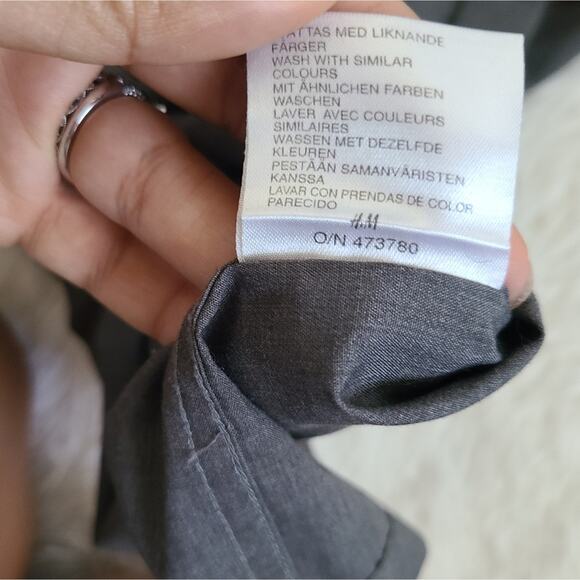 Conwell For Men Gray H&M Hook And Loop Dress Shirt Size Small - Picture 4 of 9